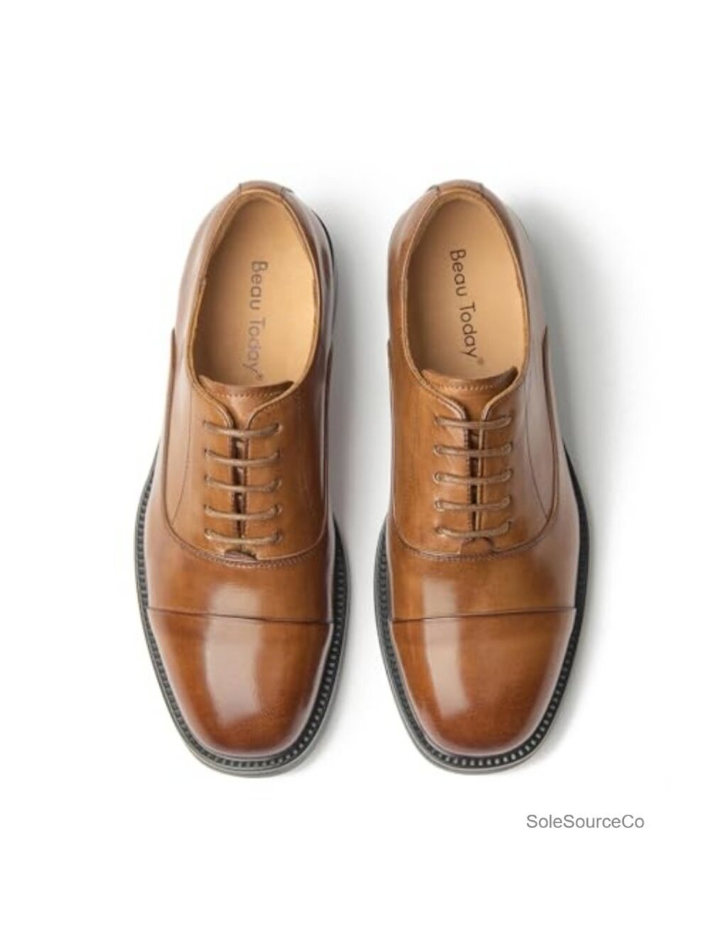 Genuine Leather Oxfords Lace-Up Cap Toe Business Casual Comfort Non Slip